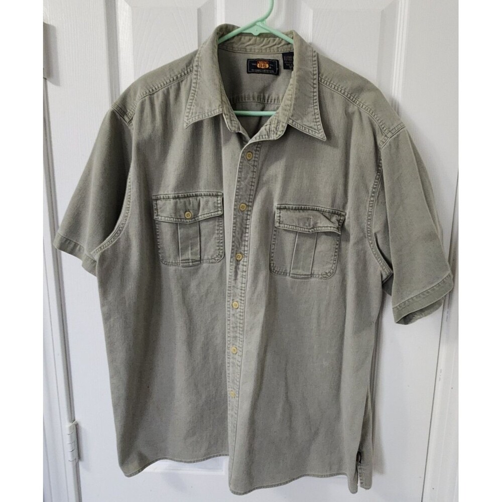 Route 66 Green Short Sleeve Men Shirt Size XL